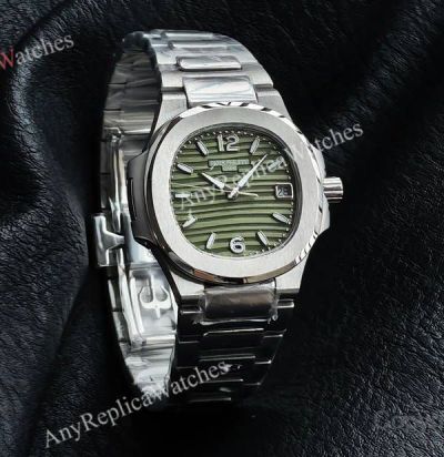 RRR Factory Patek Philippe Nautilus Cal.E 23-250SC Movement 32mm Green Face WG Bezel Women Watch